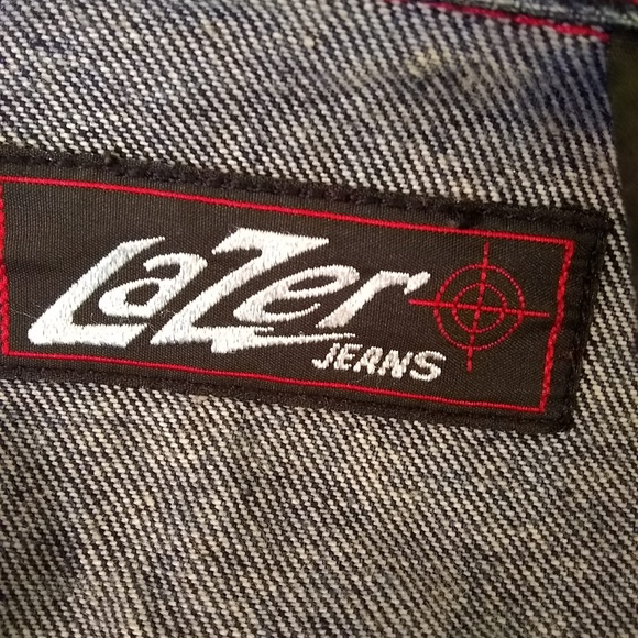 LaZer Jean Women's Denim Jacket with Red Stitching Size Medium - Picture 8 of 8